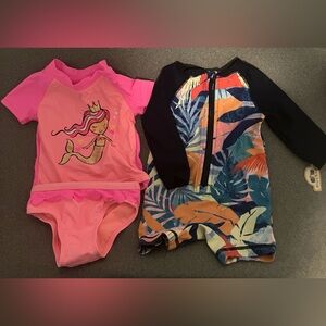 2 baby girl swim suits size 3-6 months